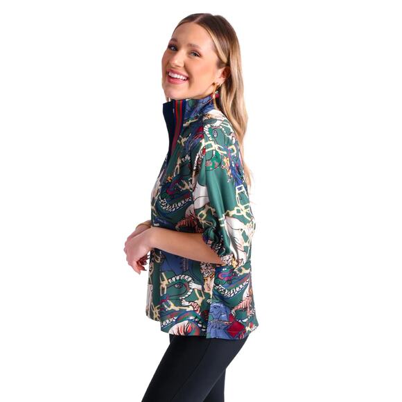 Emily McCarthy Poppy Top  Royal Animal Size Medium - Picture 3 of 3